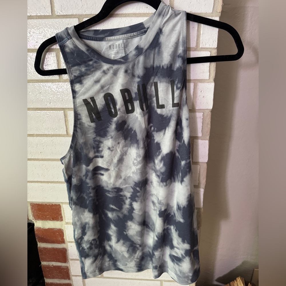 Ladies High Neck NOBULL Tank - Medium - Navy Tie Dye